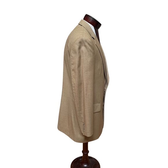 Jack Victor Noble CT Super 110s Wool Blazer Jacket Sz 40R Lt Tan Single Breasted - Picture 12 of 16